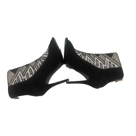 Balmain x H&M Peep-Toe Crystal Beaded Heel Boots Sz Eu 39 / US 8 - Picture 13 of 16